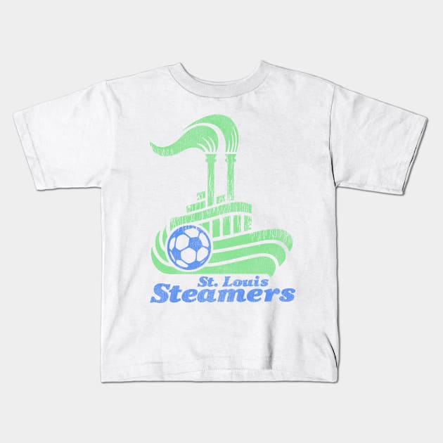 St Louis Steamers Vintage 80s Defunct Soccer Team Kids T-Shirt by darklordpug